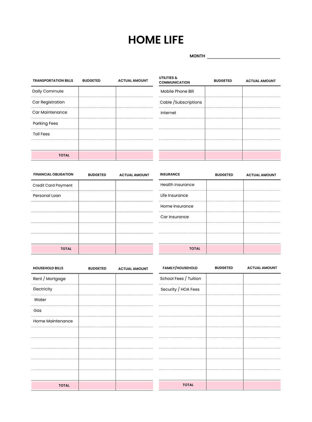 Softcover Daily and Monthly Expense Tracker
