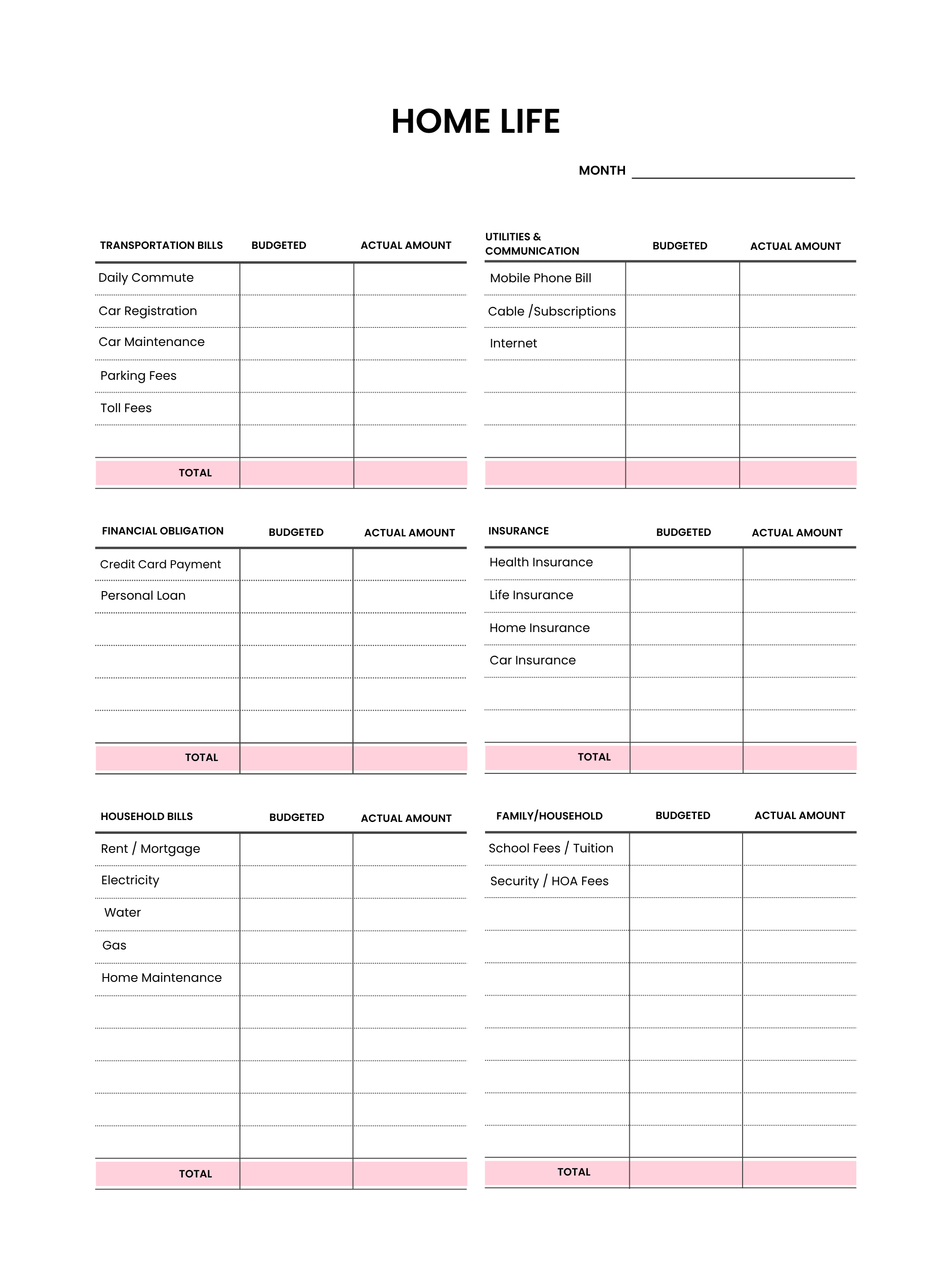 Softcover Daily and Monthly Expense Tracker