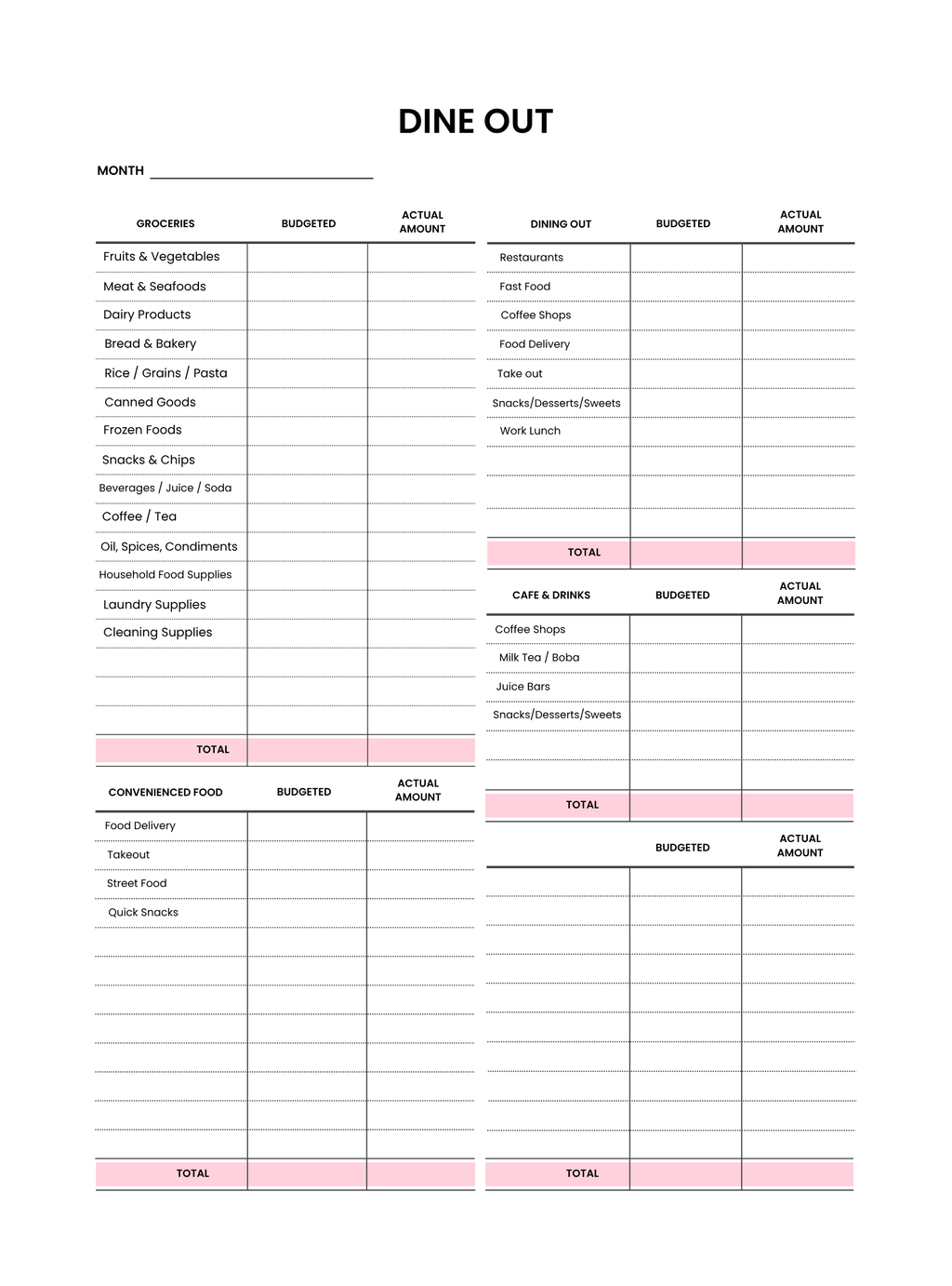 Softcover Daily and Monthly Expense Tracker