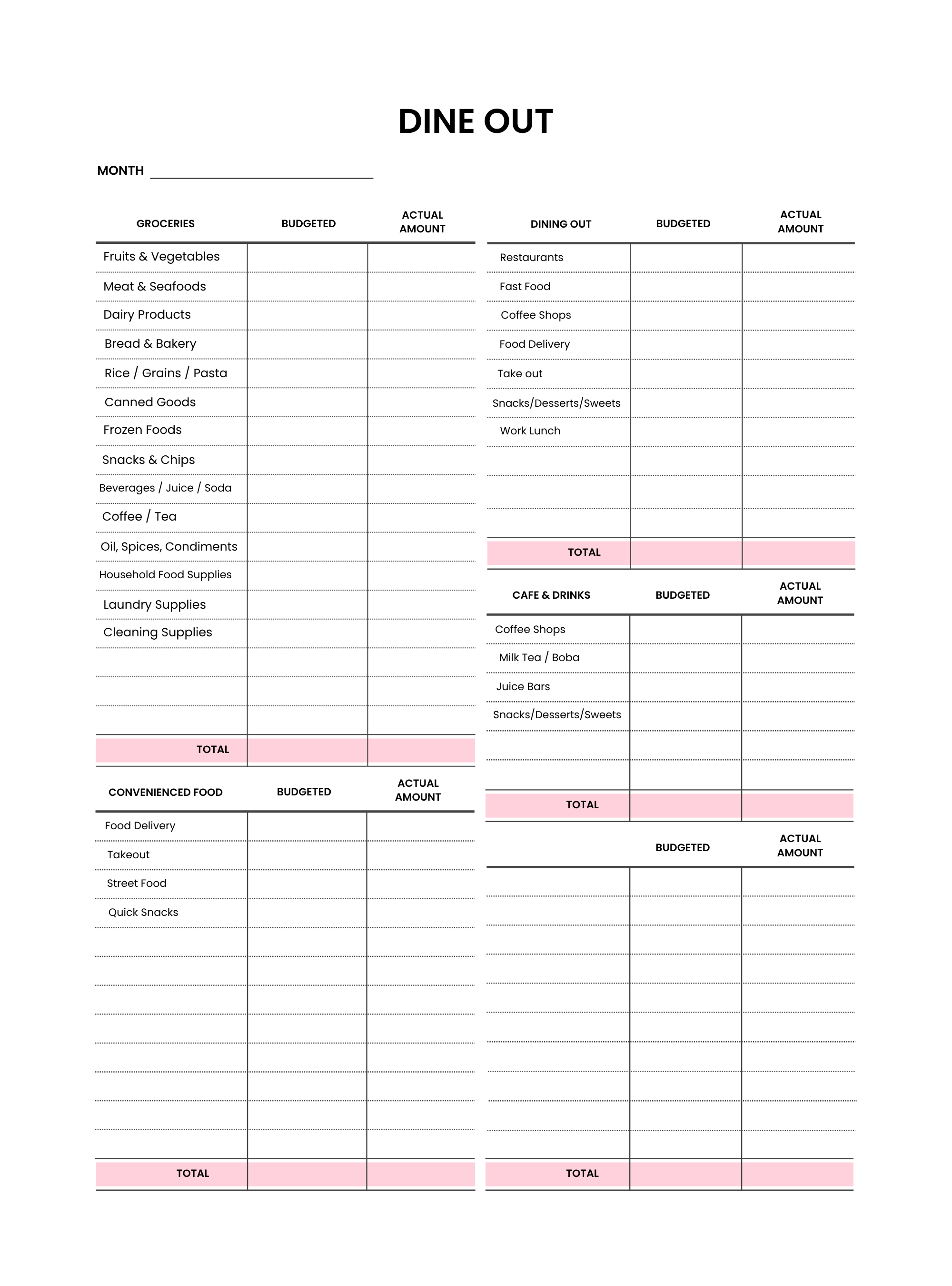 Softcover Daily and Monthly Expense Tracker