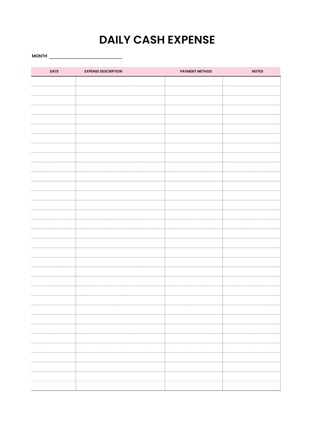 Softcover Daily and Monthly Expense Tracker